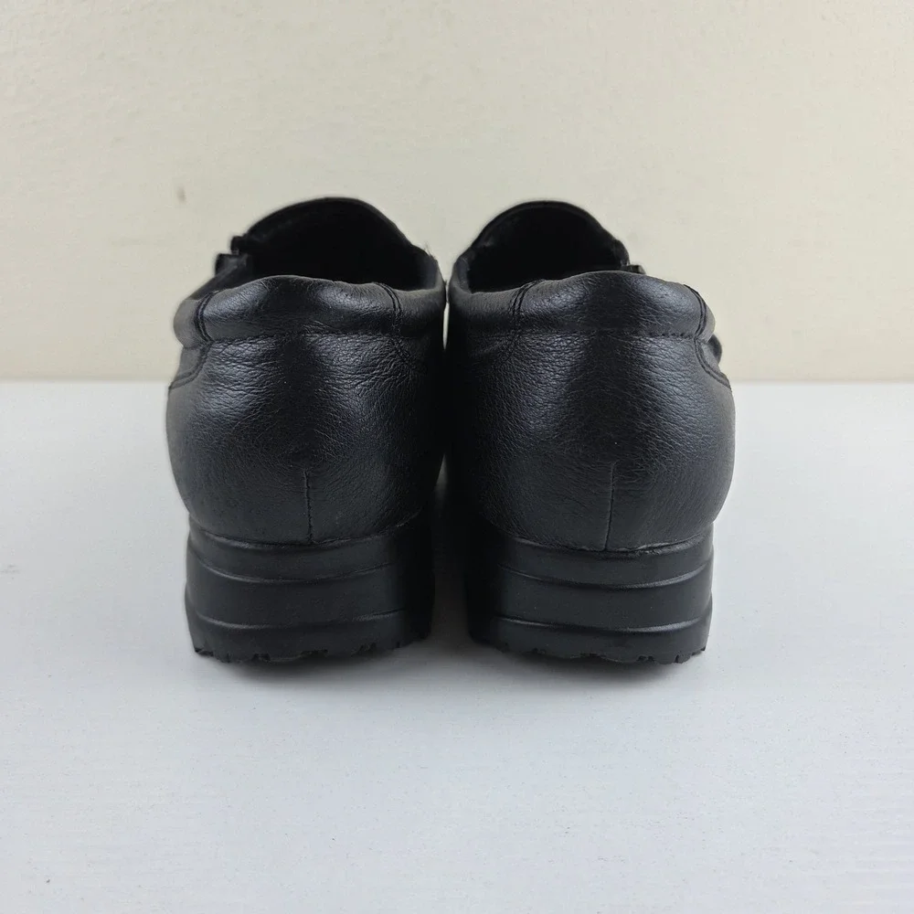 Dr. Scholl's Shoes Black Leather Double Air-Pillo Slip-On Zip Loafers Wmns 10 W